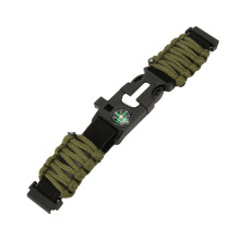 6-in-1 Nylon Paracord Bracelet Watch Band 22mm with Fire Starter & Compass