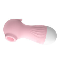 Damen-Massagegerät. Seepferdchen-Form, Zunge, Saugfunktion, starke Vibration, Frauengerät, Vibrationsstab, pink