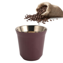 Doppelwandige Edelstahl-Demitasse-Tasse 80 ml Lila