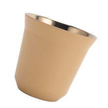 Taza de demitasse de 80 ml, acero inoxidable, color té con leche