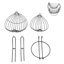 2 Tier Hammock Fruit Basket Iron Circular Wire Basket Vegetable Fruit Storage Desktop Holder-OEIN