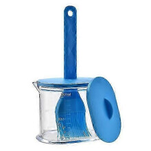 Oil Brush Bottle with Brush Clear Scale Spout Design Easy Pouring Heat Resistant Food Grade Oil Brush