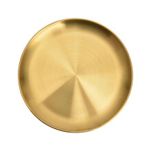 Stainless Steel Serving Dishes Barbecue Plate Thickened Round Plate Golden Dessert Plate