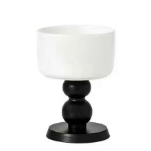 New Ceramic High-Legged Retro Snack Plate Delicate Tea, Fruit and Saucer French Dessert Bowl Tall Wooden
