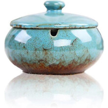 Applicable to  Ceramic Ashtray With Lid, Windproof Ashtrays For Cigarettes Indoor & Outdoor, Garden