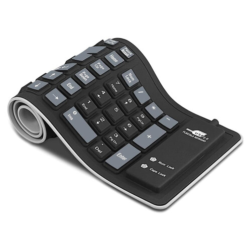 Teclado de silicona USB gris de 103 teclas 40x12x1 cm 2