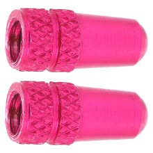 Bicycle Presta Valve Caps 2pcs Rose Red Aluminum Alloy Dust Covers For Tires