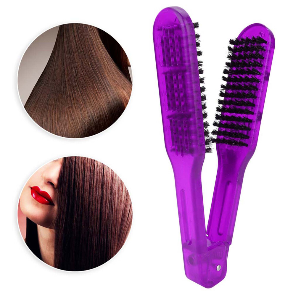 Unisex Purple Hair Styling Comb Plywood Straightener Hairdressing Equipment