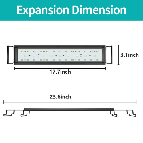 Lampe d’aquarium RGB 18 W, éclairage 24/7, 45x8x5.3 cm 1