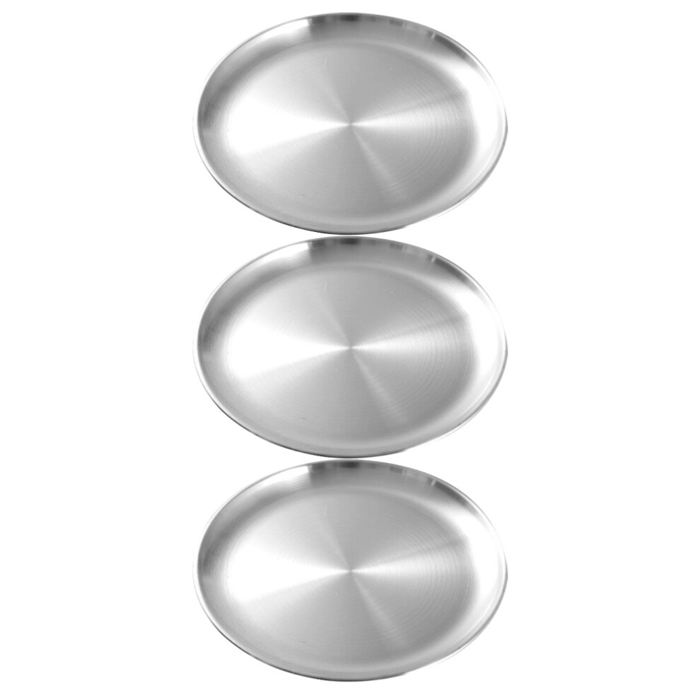 3 Pcs Foods Serving Plate Camping Plates Dish Stainless Steel-image-OPC-PJDFXDT-NEW