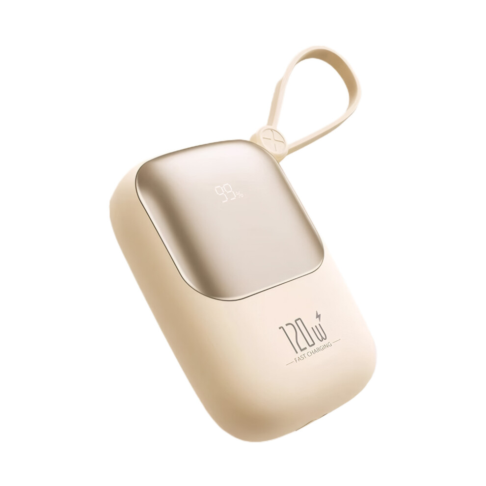 Yellow (, 10000Mah) Power Bank For Phone With Built-In 2-Cable Fast