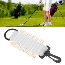 10 tees de golf soporte para tees bolsa de cinturón portátil blanca