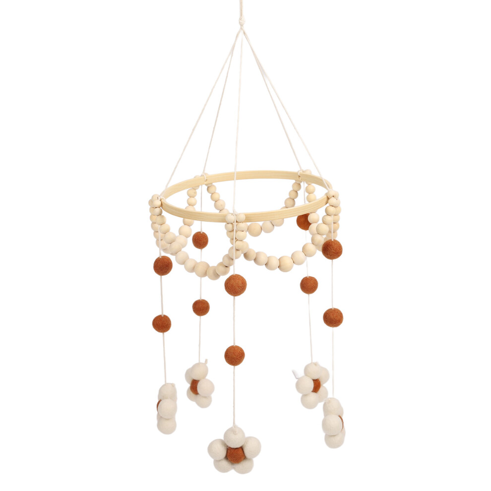 Newborn Baby Mobile With Soft Felt And Wood For Crib Decoration Brown