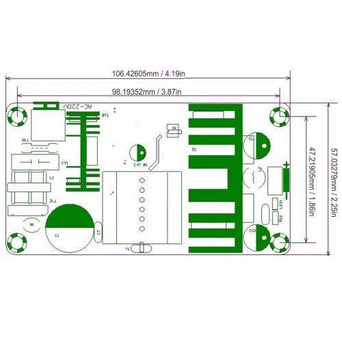 AC-DC-PCB-Leistungsmodul 100 W 24 V 4 A, kompakte Größe 1