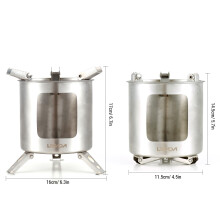 Stufa pieghevole in acciaio inox per legna 16x16x17 cm, 180 g