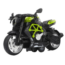 Alloy Motorcycle Model Toy Green, 14.5x9cm, Light & Sound Pull Back