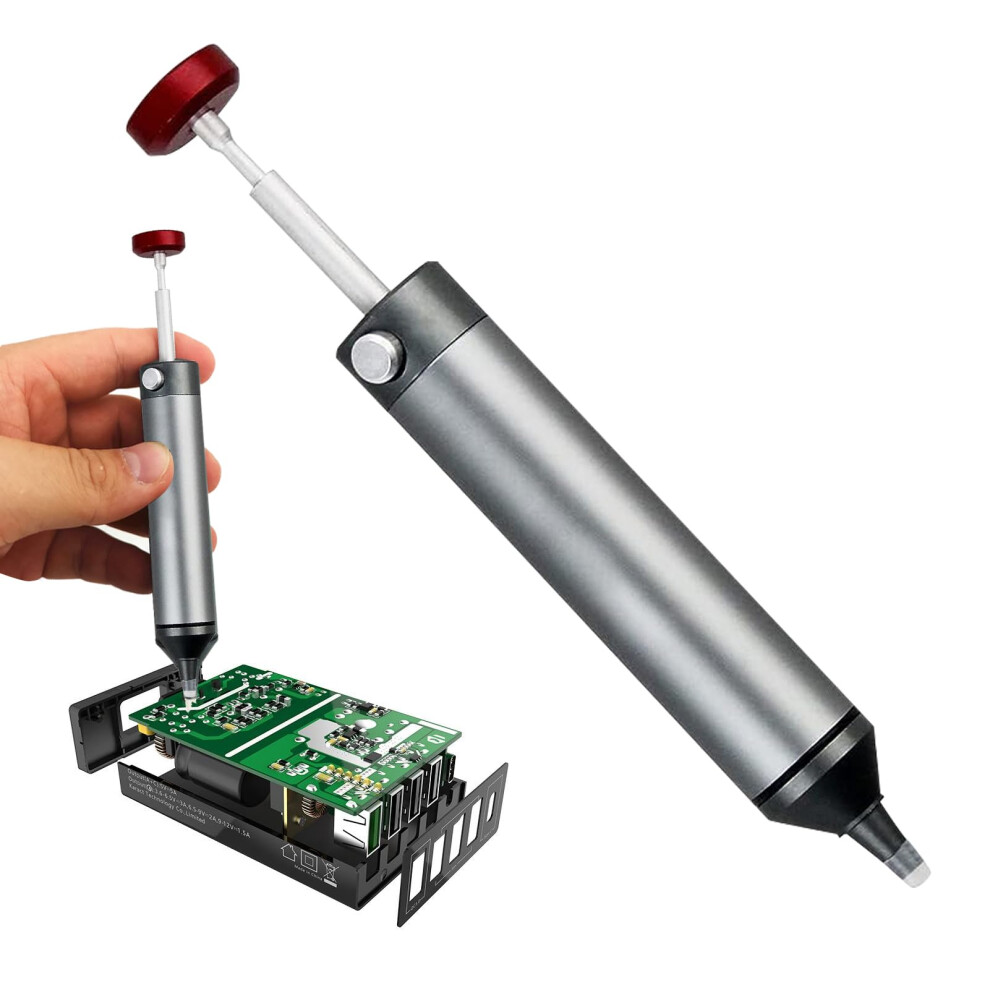 Solder Sucker Tool Desoldering Pump Solder Extractor, Heat-Resistant Silicone Nozzle, Pre-Cut Silicone Hoses 6482260392622