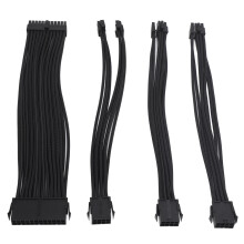 4 piezas 18AWG con mangas de nylon 24 pines ATX 11.81 pulgadas negro