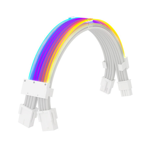 Câble PSU ARGB 2x8 broches kit d'extension 5 V 3 broches blanc 2
