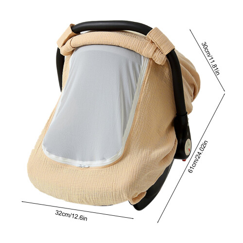Baumwollgaze Autositzbezug helles Khaki 61x32x30cm 1