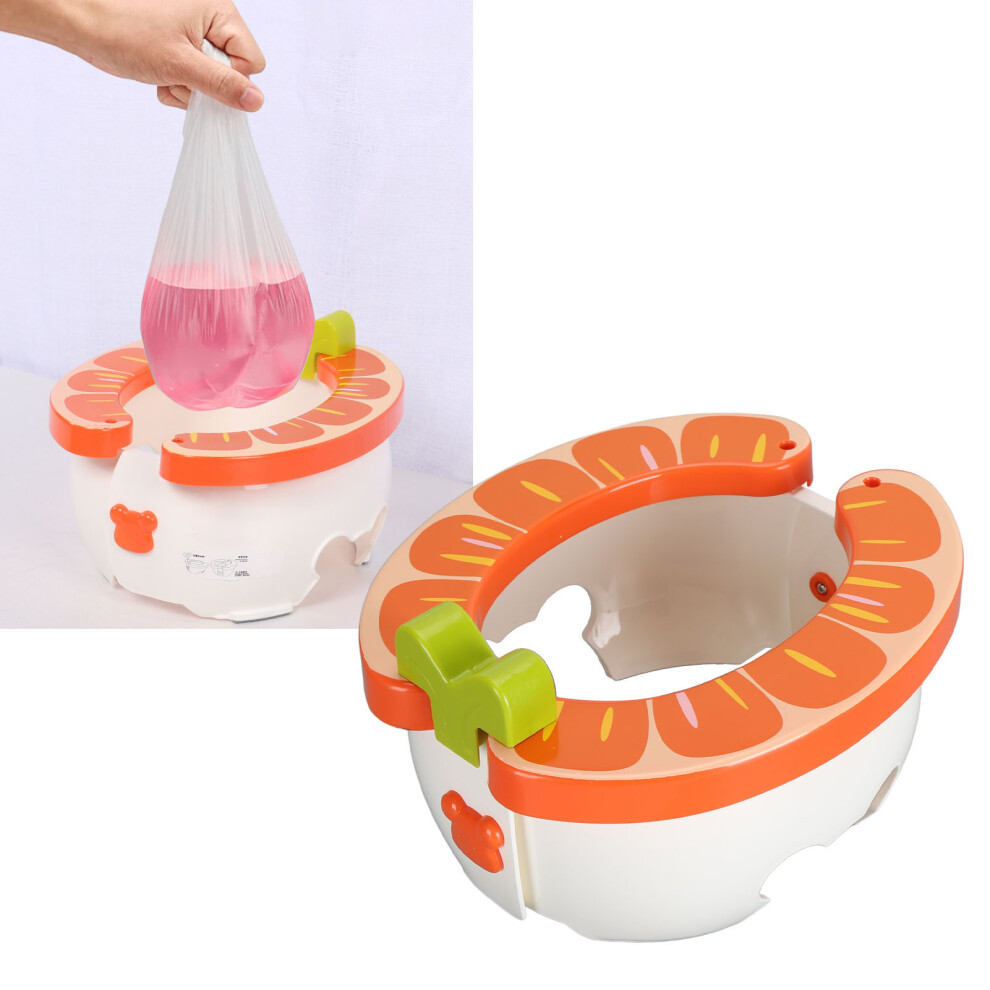 Foldable 2-in-1 Toddler Potty Trainer & Travel Toilet Seat Orange 78cm
