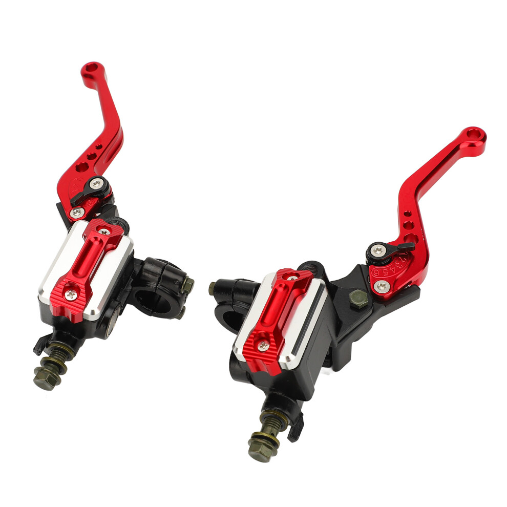 Universal Aluminum Alloy Motorcycle Hydraulic Brake Clutch Levers Kit, Red 4201335021494