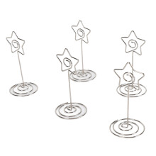 20 piezas de clips de metal para notas de escritorio en forma de estrella, plateados
