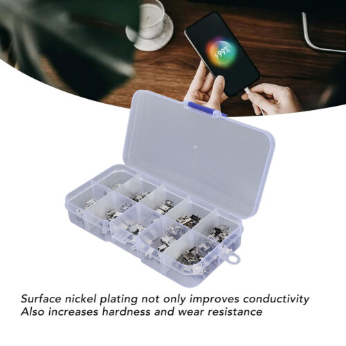 100 pièces connecteur femelle Micro USB Type B mini 2