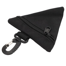 Monedero triangular de nylon, portátil, negro