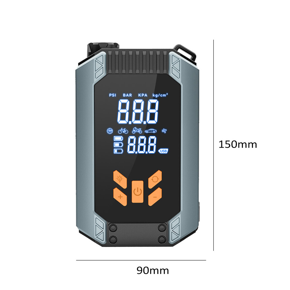 Portable Tire Inflator Air Compressor 150Psi With Lcd, Led Power Bank, 150*90*46Mm Light 8441335031017