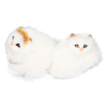 2 piezas de gato de peluche realista para escritorio