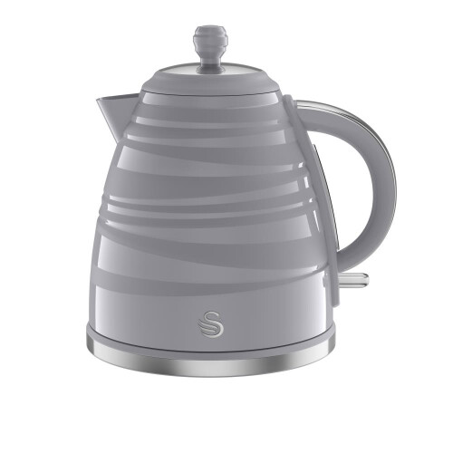 Swan Swan Symphony Kitchen Set, 1.7L Fast Boil Kettle & 2 Slice Toaster, Grey EEJB246