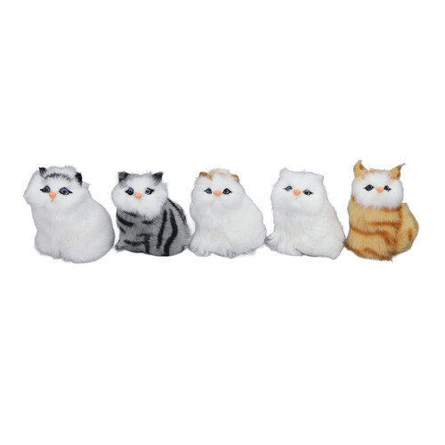 Ensemble de 5 peluches pour chat - fourrure synthétique, plastique 1