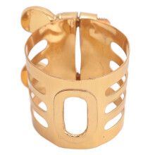 Metal Double Screw Tenor Saxophone Ligature Brass Golden Accessory