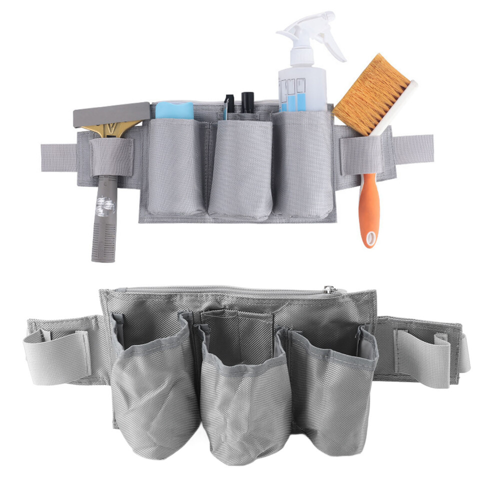 Waterproof Oxford 3-Pocket Tool Belt Pouch Gray Multi-Use Electrician Organizer 4371335033718