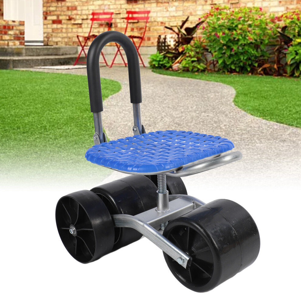 Galvanized Steel Mobile Work Seat Cart for Gardening and Planting