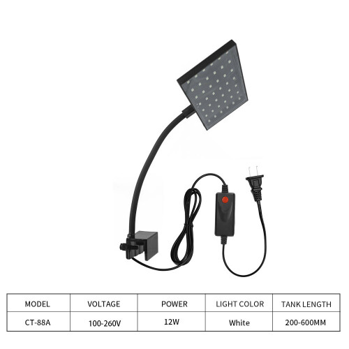 CT-88A 12 W 14,7  12,8  8 cm Éclairage LED d'aquarium noir 2