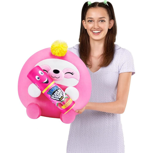 Zuru ZURU Snackles Sloth 35cm Push Pop Bazooka Strawberry Plush 2