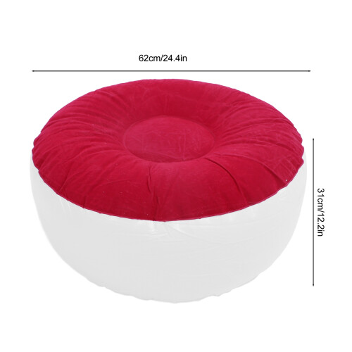 Taburete inflable flocado rojo 62x62x31cm 208g 1