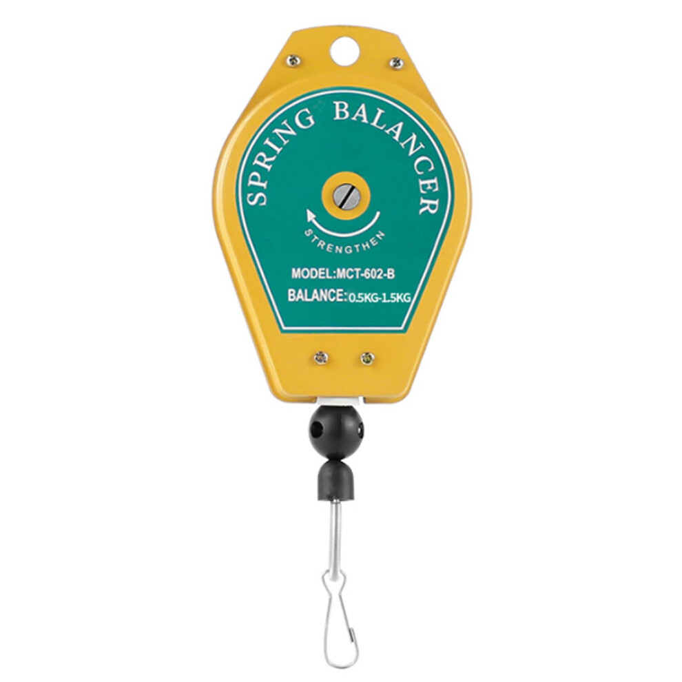 Retractable Spring Pull With Hook - Yellow, 0.5-1.5 Kg Capacity - Tool Hanger And Transporter For Hanging, Centralising 6947110863948