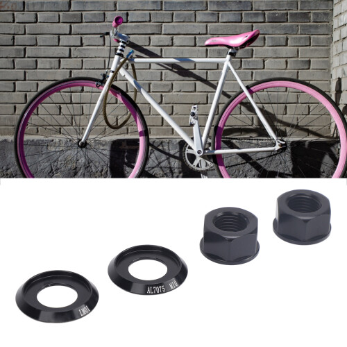 2 pezzi di dado del mozzo in alluminio M10xP1.0 nero per bici
