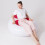 Inflatable PVC Flocking Heart-Shaped Sofa 110x110x70cm Red 6