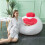 Inflatable PVC Flocking Heart-Shaped Sofa 110x110x70cm Red 5