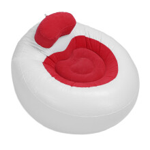 Inflatable PVC Flocking Heart-Shaped Sofa 110x110x70cm Red