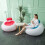 Inflatable PVC Flocking Heart-Shaped Sofa 110x110x70cm Red 12