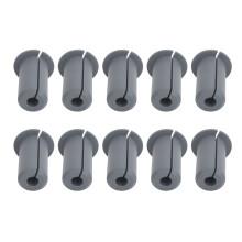 10 pièces Kit de guidage de câbles en silicone, Ø 0,75 po, gris