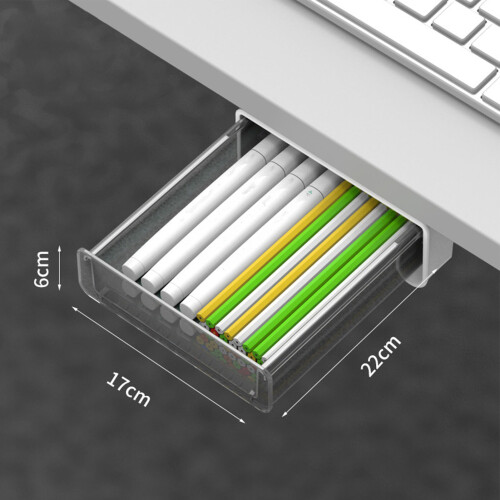 Large Under Desk Storage Box Plastic Concealed Shelf Organizer 17cm 1
