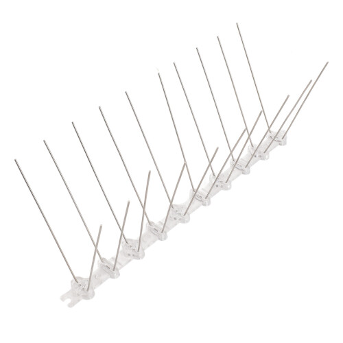 12 ensembles de pics anti-oiseaux base 25 cm pointe 11 cm inox