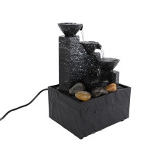 Fuente de mesa tinta negra 173x112x92 mm USB LED