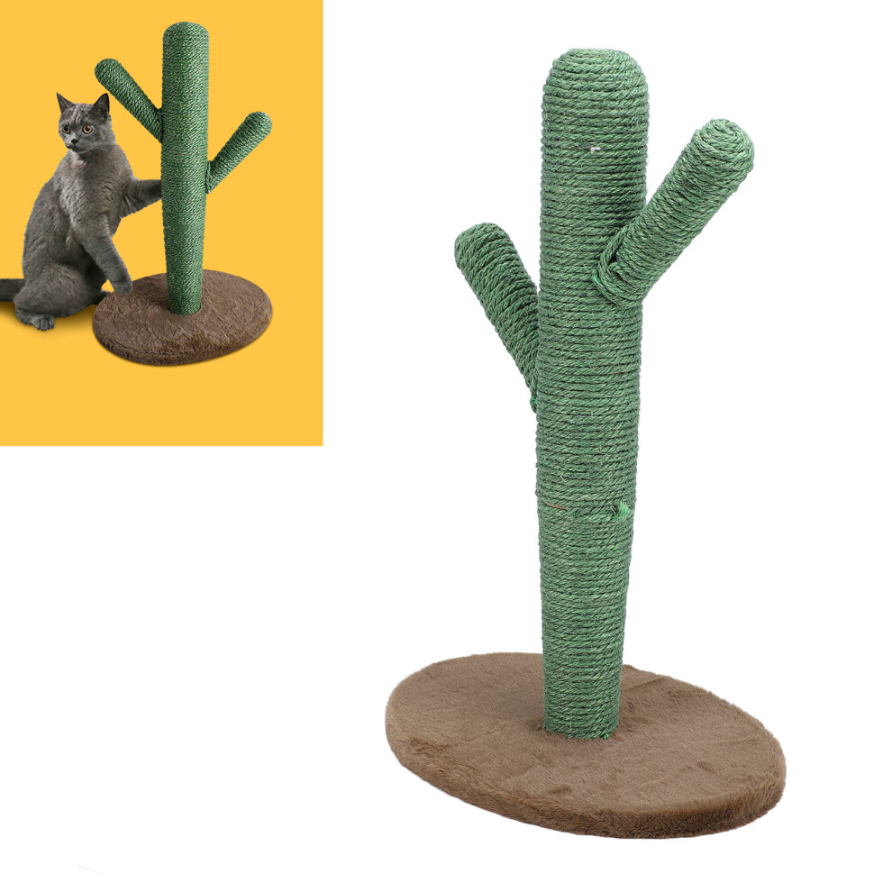 Green Sisal & Pine Wood Cat Scratching Post for Indoor Small Cats-image-OPC-PJDGTKW-NEW